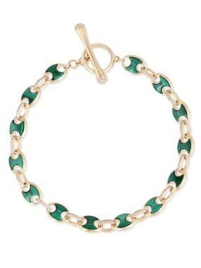 Diamond Blossom 14K (or 18k upon request) Yellow Gold Diamond Link Bracelet